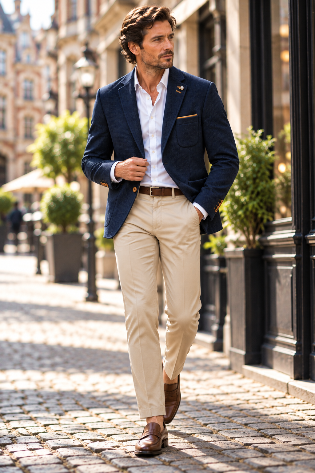 Veste blazer marine texturé – Ashton, vue 2