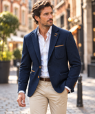 Veste blazer marine texturé – Ashton